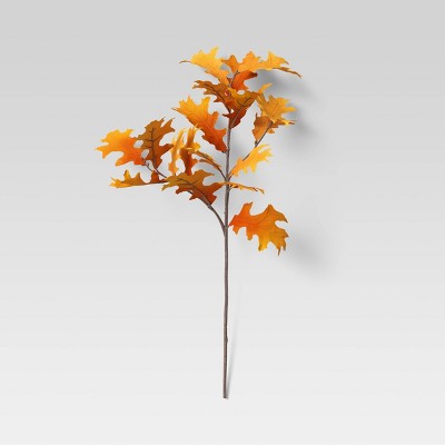 28" Artificial Fall Oak Leaves Stem Orange - Threshold™