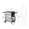 FURNIinspire Outdoor Grills, Griddles and Smokers Professional 4 Burner Gas Grill, Stainless Steel BBQ with Pizza Oven, Black, 31.1"*22.84"*14.96" - 2 of 4