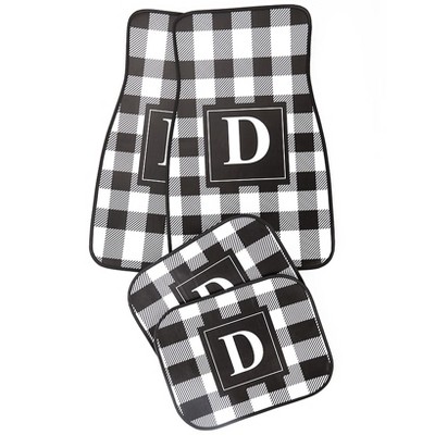 The Lakeside Collection 4-Pc. Monogram Plaid Car Mat Sets - D 4 Pieces