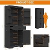 72" Tall Pantry Cabinet, Farmhouse Kitchen Storage Cabinet with Drawer, 4 Adjustable Shelves, 6 Door Shelves, for Bathroom, Dining Room, Black - 3 of 4