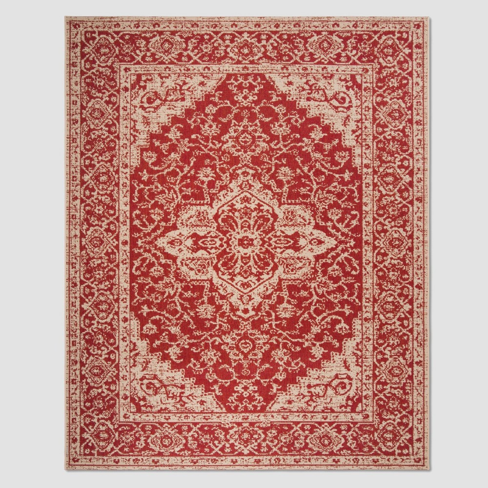 7'10inX10' Kiley Outdoor Rug Red/Cream - Safavieh