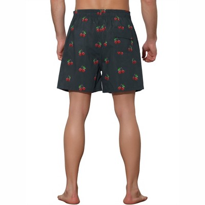 Lars Amadeus Men's Fruit-printed Drawstring Lightweight Holiday Board Shorts Red 30 — фото 3