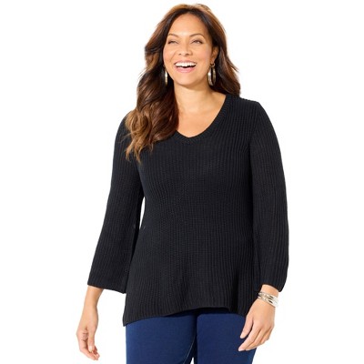 Catherines Women's Plus Size Shaker Stitch Pullover