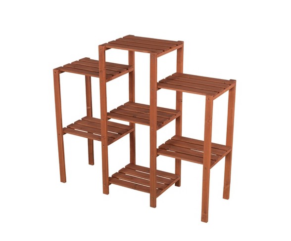 7 Tier Plant Stand Rectangular - Brown - Leisure Season