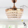 Bella Depot 42" Modern Gold Crystal Ceiling Fan with Light and Remote - 3 of 4