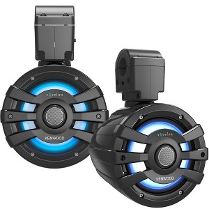 Kenwood XM65TBL Marine/Powersports Tower Speakers with Black Enclosures, 6.5" 2-Way Speaker, 21-Color Front & Back RGB Illumination, Cast Aluminum ... - 1 of 3