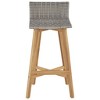 vidaXL Bar Chair Set of 2 Brown Solid acacia wood Standard Footrest - 3 of 4