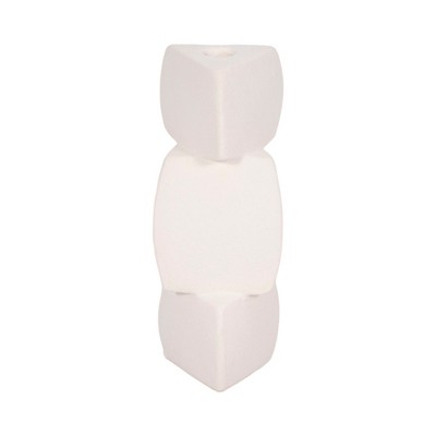 Modern Ceramic Candle Holder - Contemporary Ceramic Pillar & Taper Holder for Home & Office Decor