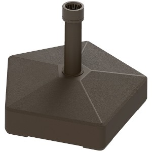Aghana Digitals Heavy Duty HDPE Patio Umbrella Base, 42lbs Sand/33lbs Water Fillable Stand for 7.2' Brown 22.00×22.00×14.20 in - 1 of 4