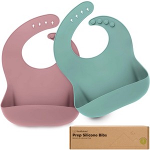 KeaBabies 2-Pack Silicone Bibs For Babies, Food Grade Silicone Baby Bibs for Eating, Feeding, Toddler Bibs, Boys, Girls - 1 of 4