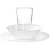 Gibson Ultra Angel Silk 24 Piece Opal Glass Dinnerware and Flatware Combo Set in White - image 3 of 4