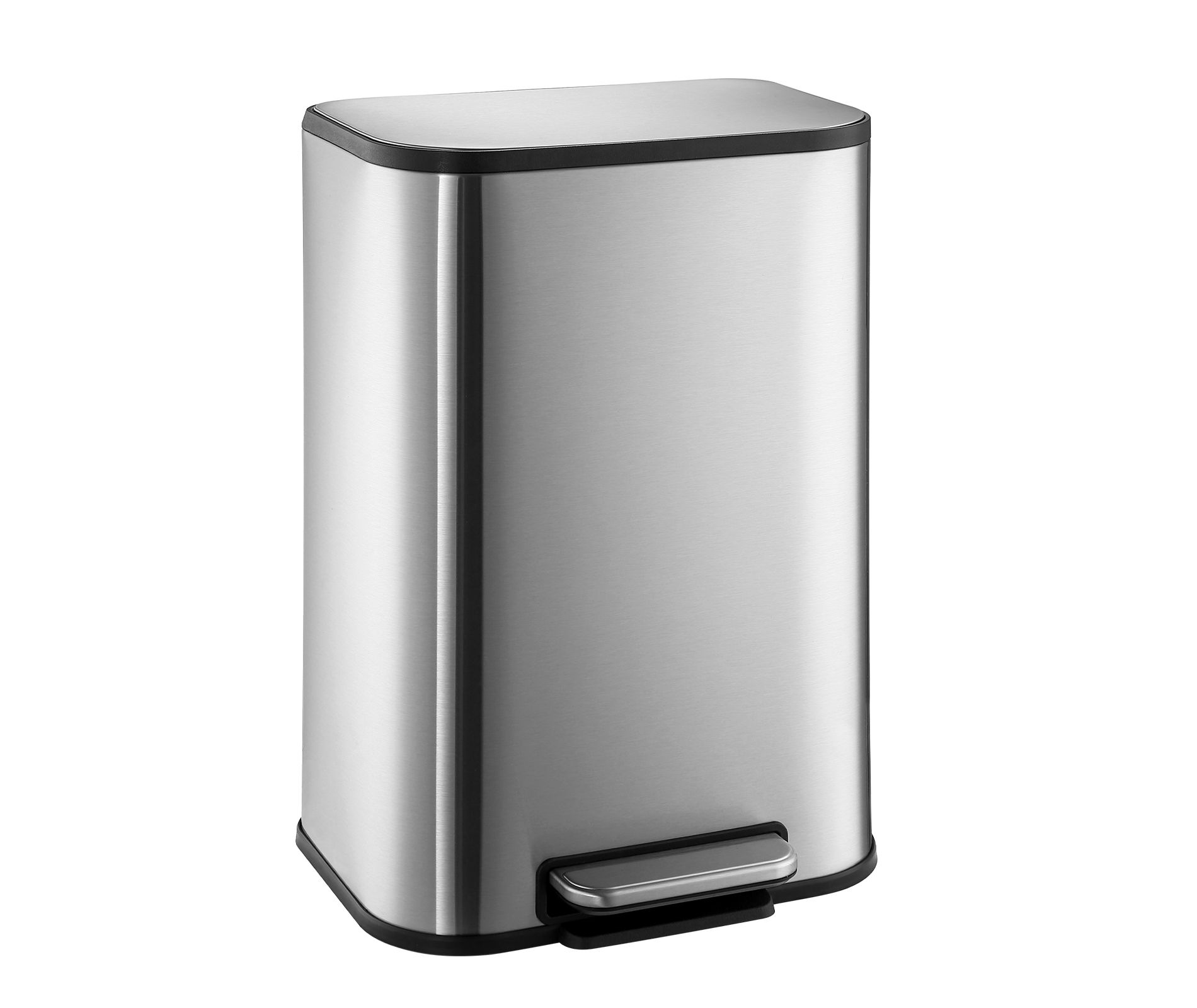 COZONY Stainless Steel Trash Can with Soft Close Lid & Foot Pedal, Removable Inner Bucket, Garbage Bin for Kitchen, Home, Office