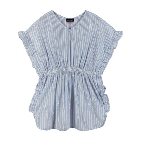 Andy & Evan  Kids  Blue & White Striped Caftan Cover-Up. - image 1 of 3