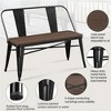 Yaheetech Industrial Metal Dining Bench with Wooden Top for Patio, Kitchen, Garden Black - 4 of 4