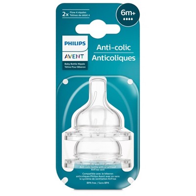 Image of Philips Avent 2pk Anti-Colic Baby Bottle Nipple - Fast Flow