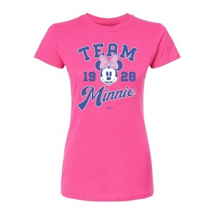 Women's - Disney - Team Minnie- Juniors Fitted Short Sleeve Graphic T-Shirt Fitted Graphic T-Shirt - 1 of 2