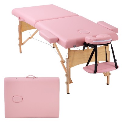 FDW Portable 84 Inches Long 28 Inchs Wide Hight Adjustable Table 2 Folding Massage Spa Facial Cradle Salon Bed W/Carry Case
