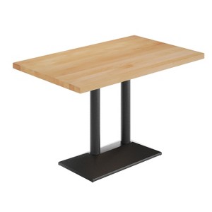 Flash Furniture Bennett Rectangular Solid Wood Indoor Tabletop with 27" x 15" Double Column Dining Height Table Base - 1 of 4