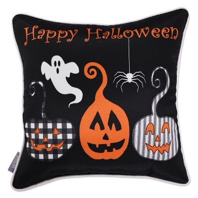 18"x18" Square Throw Pillow Orange/Black - Pillow Perfect