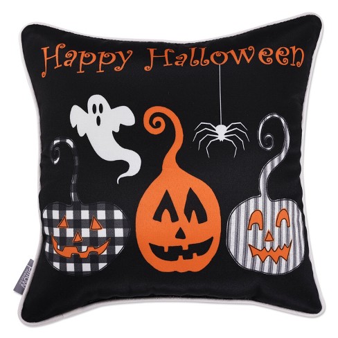 Halloween Decoration Pillow Cover Orange Ghost Spider Bat Pumpkin