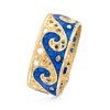 Ross-Simons Italian 14kt Yellow Gold Wave Ring With Blue Enamel - 3 of 4