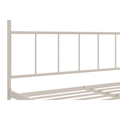 Marion Queen White Metal Canopy Platform Bed with Headboard