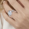 Pompeii3 Certified 5 3/4Ct Aria Cushion Diamond Engagement Ring 14k Gold or Pt Lab Created - 3 of 4