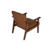 Upholstered Accent Chair with Wooden Frame, Sloped Arms and Removable Back Cushion - 3 of 4