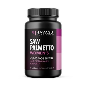 Saw Palmetto + Biotin Capsules, Havasu Nutrition, 60ct - 1 of 3