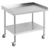 COZONY Stainless Steel Prep Table, Commercial Worktable with 4 Wheels, Height Adjustable Shelf, Heavy Duty for Kitchen, Food Truck, Catering - 2 of 4