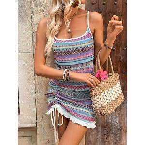 sachin and babi light blue dress Ida Mini Dress - Wide Strap Straight Neck Bow Back Dress in White main image 0