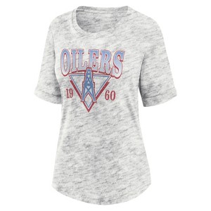 NFL Tennessee Titans Women's Oatmeal Heather Rolled Sleeve T-Shirt - 1 of 3