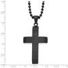 Black Bow Jewelry Men's Black Plated Stainless Steel Brushed Cross Necklace, 24 Inch - 4 of 4
