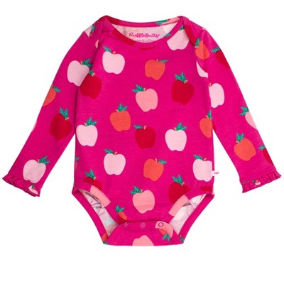 RuffleButts Baby Girls Knit Long Sleeve Ruffle Layering Bodysuit