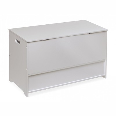 Dual-Tone White & Gray Toy Storage Bench with Reversible Baskets