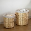Wickerwise Round Willow Wicker Laundry Basket with Lid Side Handles & Removable Fabric Liner Natural Decorative Storage Hamper - 2 of 4