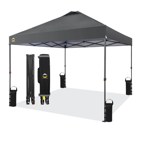 CROWN SHADES 10x10 Pop up Canopy, Patented One Push Tent, 8 Stakes 4 cheapest Ropes -OPEN