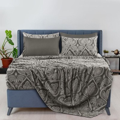 6 Piece Sheet Sets Paisley Printed Sheets Set Ultra Soft Deep Pocket Microfiber Bed Sheets - Lux Decor Collection