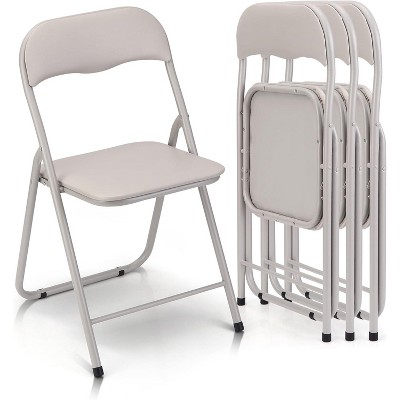 Folding Chairs with Cushion, Outdoor & Indoor Event Portable Metal Folding Chairs with Non-Slip Feet Pads Stackable Chairs