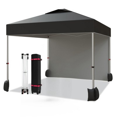 Garvee 10'x10' Outdoor Canopy Tent with Sidewall, Pop up Canopy with Vented Roof, Portable Instant Camping Beach Canopy Tents