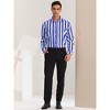Lars Amadeus Men's Casual Striped Long Sleeves Button Down Shirts - 3 of 4