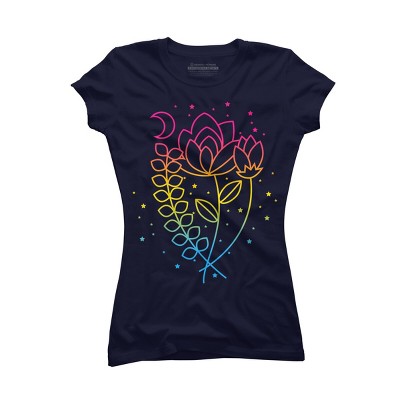 Design By CoolAnimalCo Humans Floral Pride Flag Boho Lotus By CoolAnimalCo T-Shirt