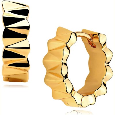 Cubic Zirconia Huggie Earrings 14k Gold Plated Tiny Earrings Small Huggie Hoop Earrings Simple Lightweight Hoops Gift for Women