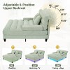 57" Modern Oversized Chenille Chaise Lounge Sofa Bed with Adjustable Backrest and RGB LED Light for Living Room-3irtyhousy - 2 of 4