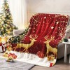 Lomsoe Golden Christmas Deer & Tree Print Flannel Blanket - All Seasons Soft and Warm Perfect for Living Room Decor, Sofa, Bed, Travel - 2 of 4