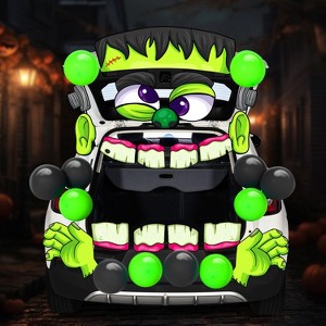 Joyfy Halloween Frankenstein Trunk or Treat Car Archway Garage Decoration with Forehead, Huge Eyes, Ears Hands, Bolt Nostrils, Fangs - 1 of 4