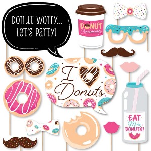 Big Dot of Happiness Donut Worry, Let's Party - Doughnut Party Photo Booth Props Kit - 20 Count - 1 of 4