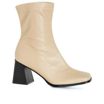 Women's Wide Fit Robbie Ankle Boot - Bone | CITY CHIC
