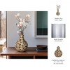 Flower Vase for Living Room Decor - Sleek Metal Vase with Intricate Sculpted Floral Pattern Ideal for Home and Office Decor - 3 of 4