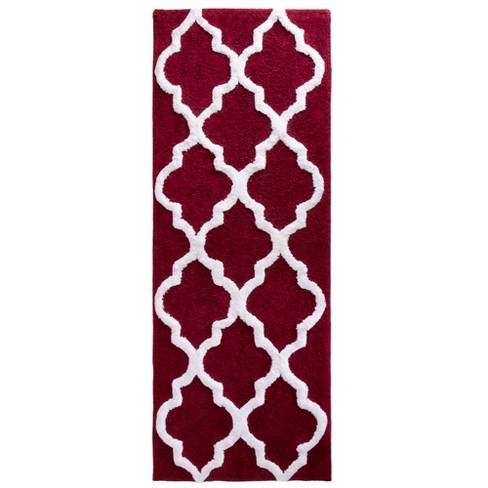 Solid Reversible Long Bath Rug Burgundy - Yorkshire Home : Target